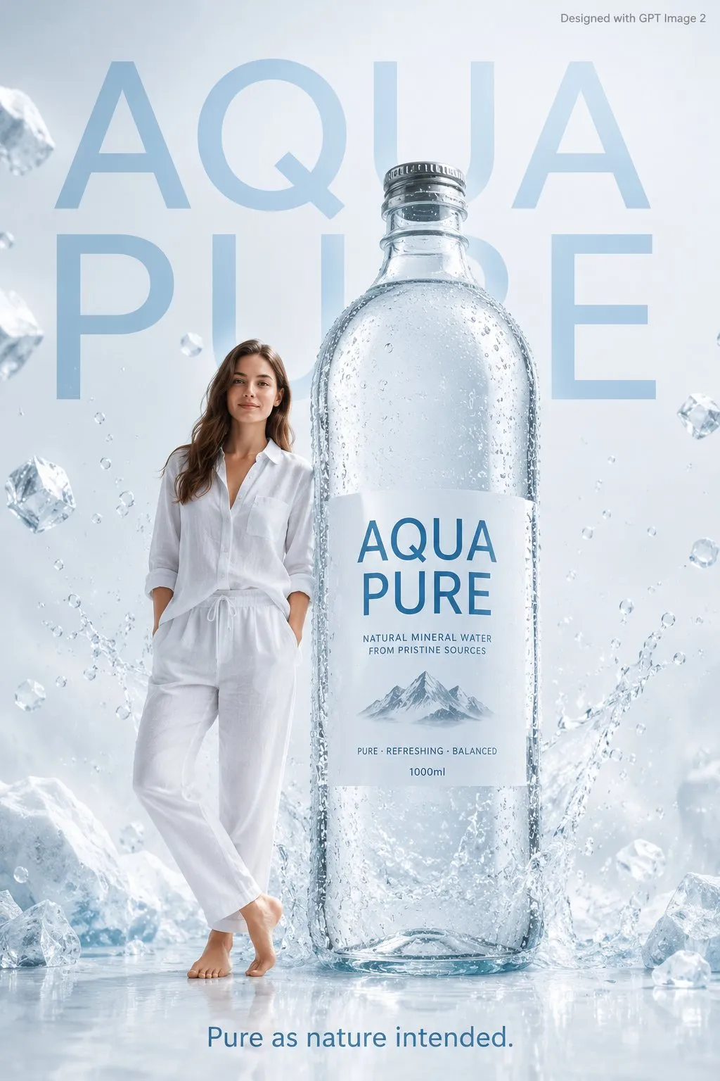 Premium mineral water ad poster