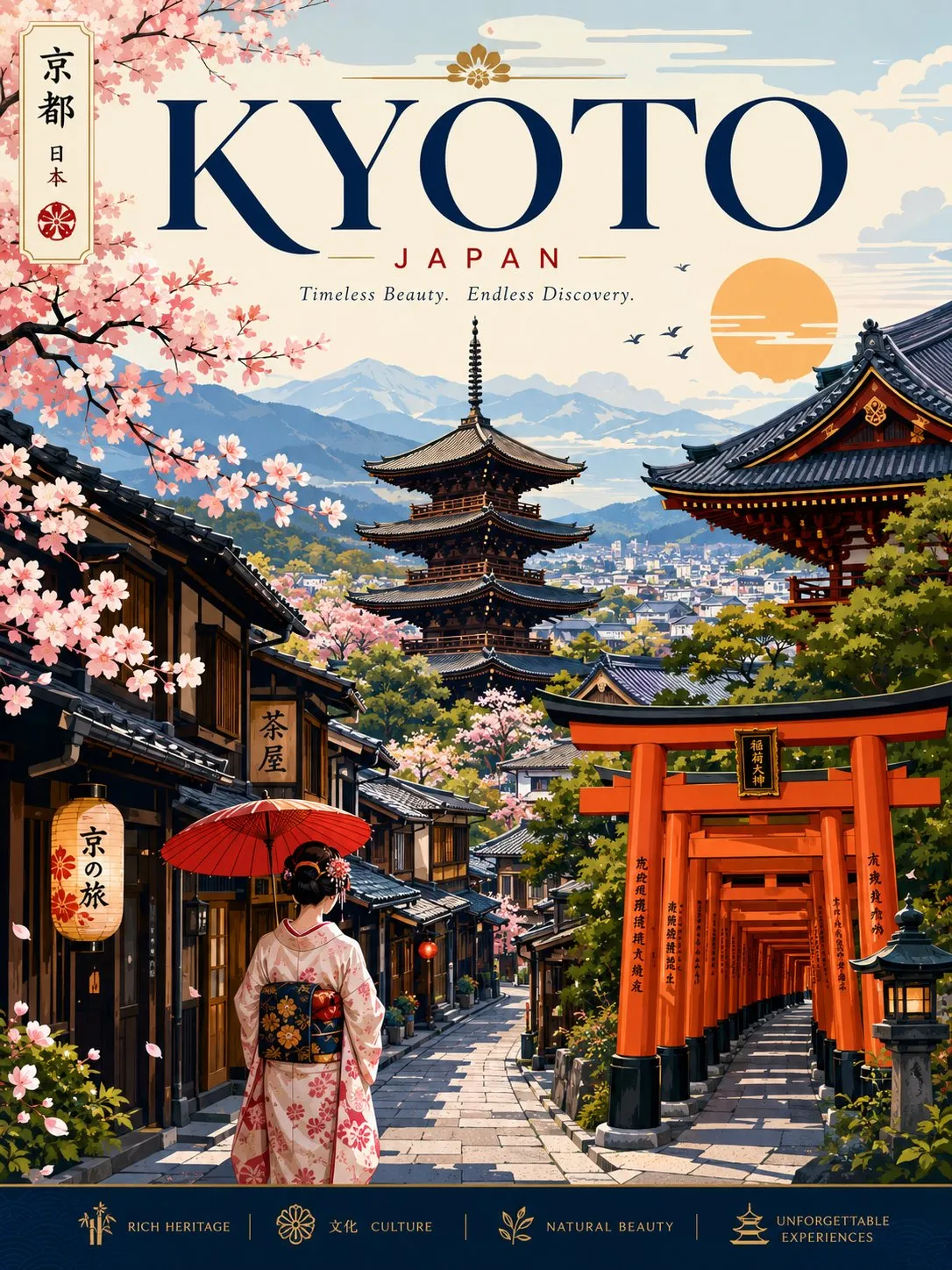 Tourism vector promo poster