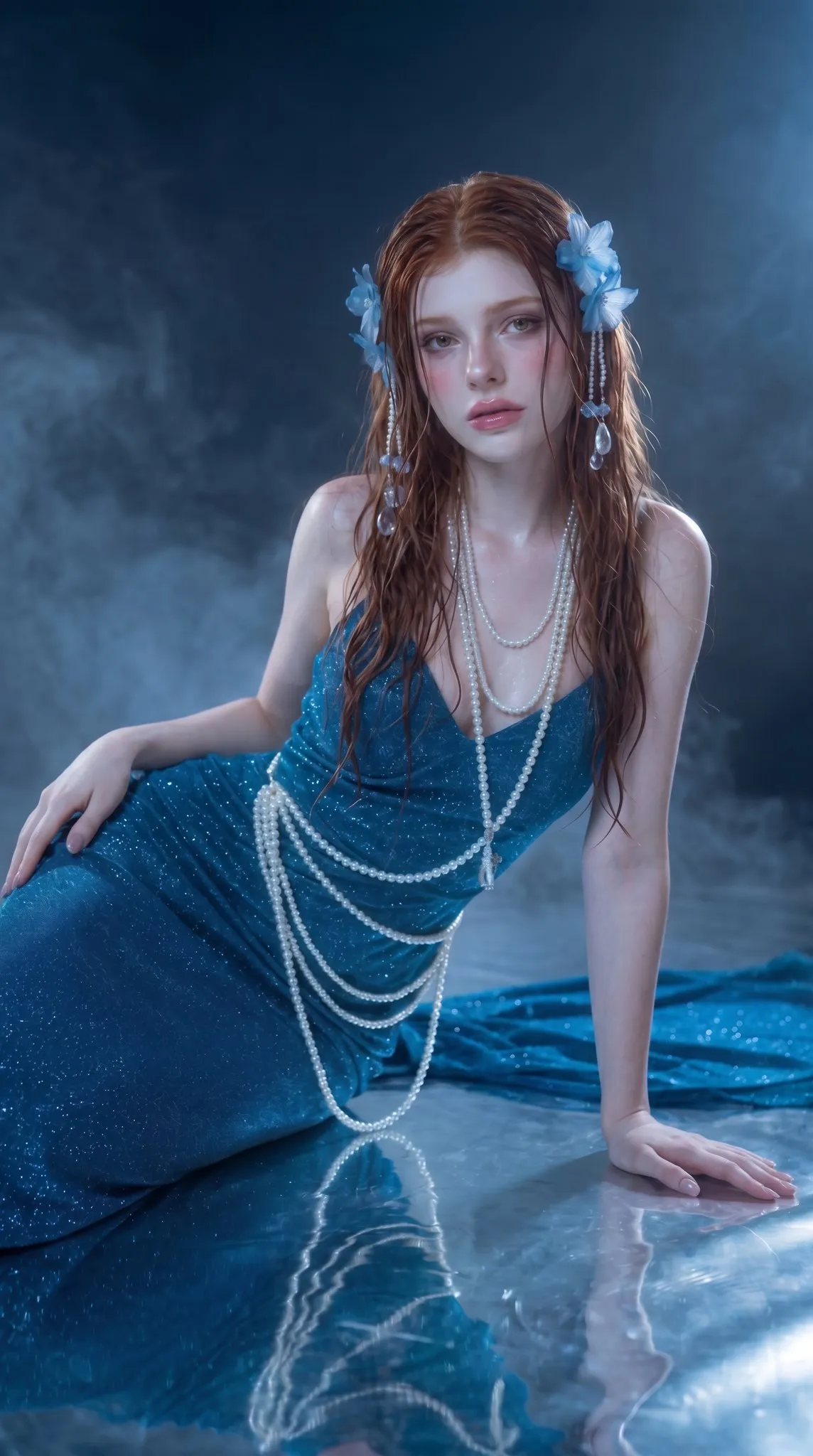 Fantasy butterfly gown editorial portrait