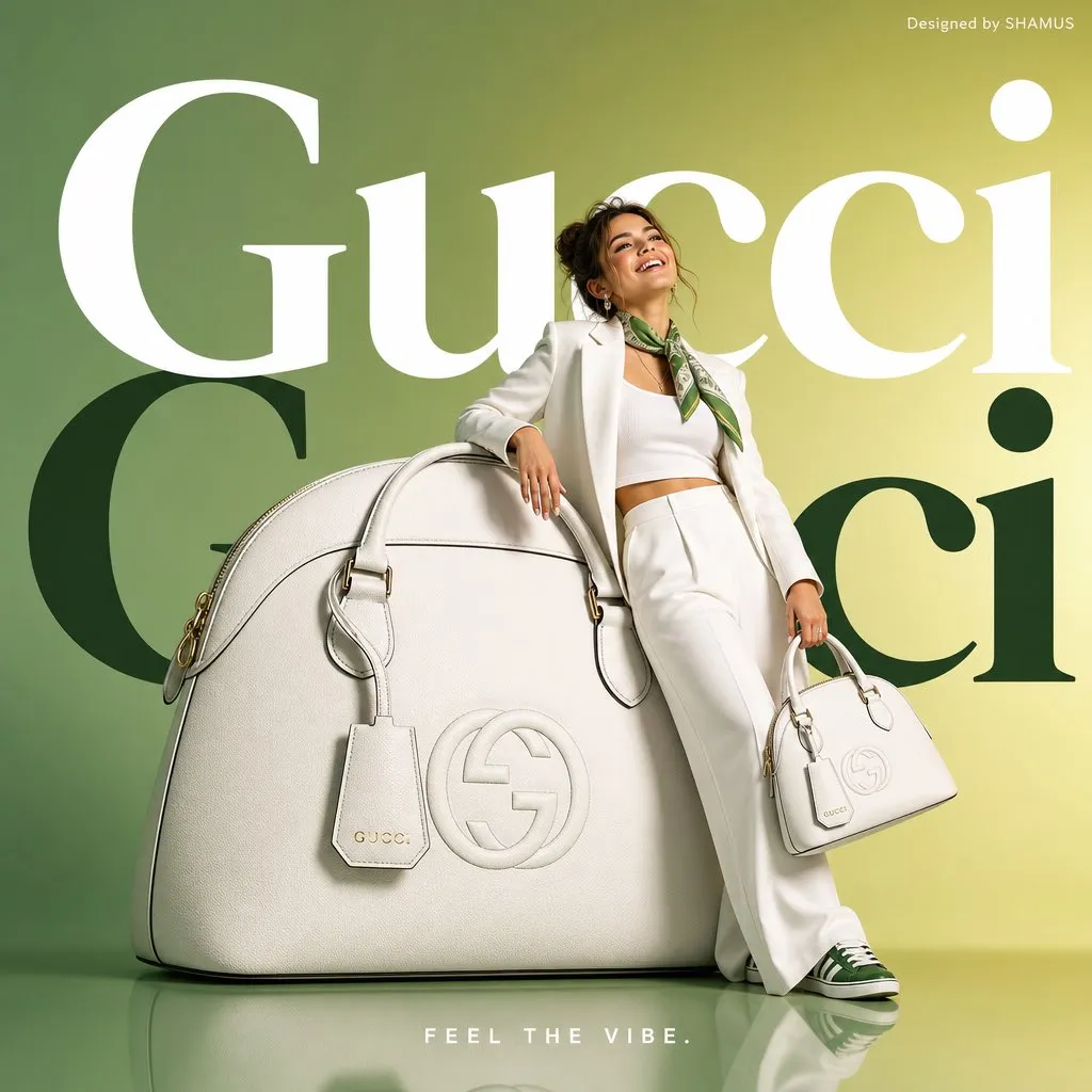 Minimal Gucci handbag fashion ad