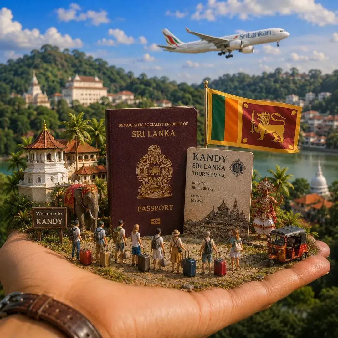 Palm miniature travel passport diorama