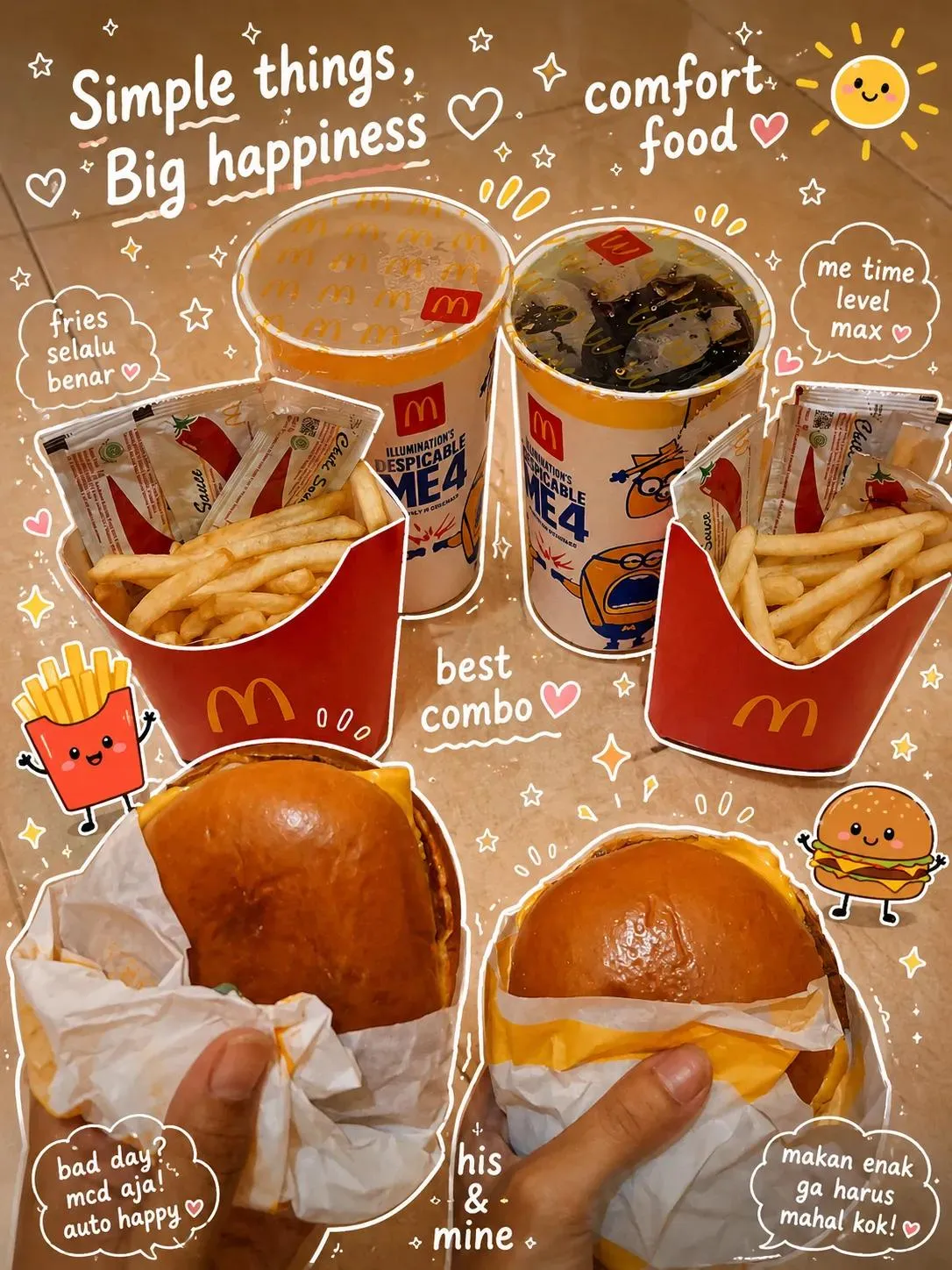 可爱美食俯拍拼贴