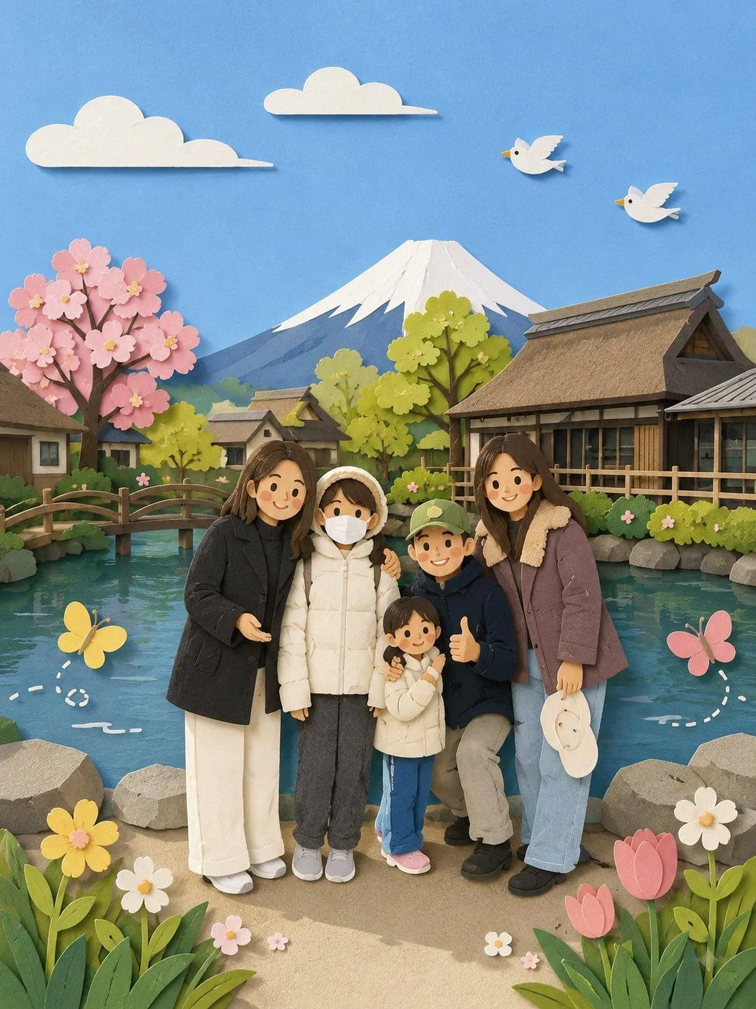 Soft cute papercraft restyle portrait