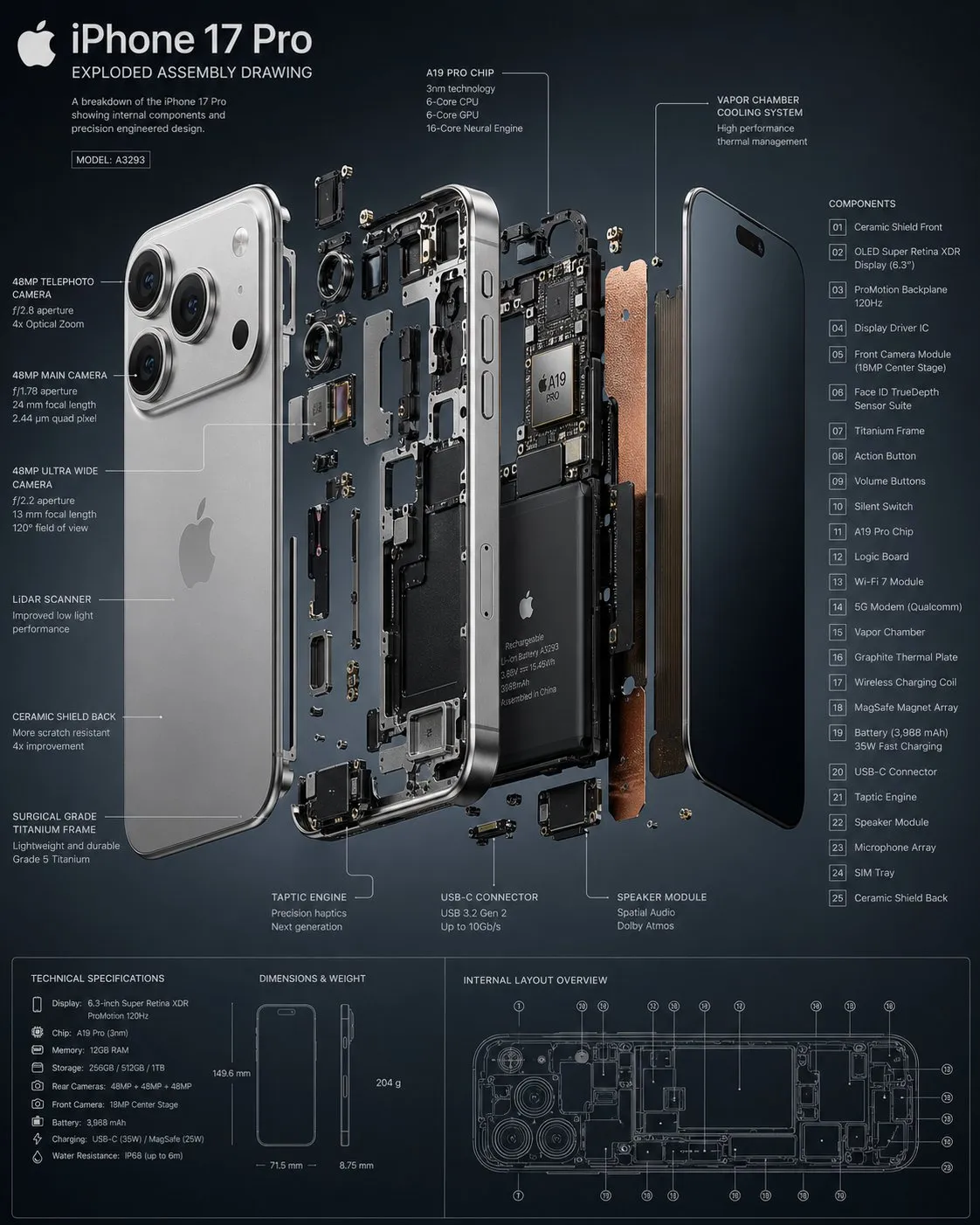 Exploded assembly technical illustration