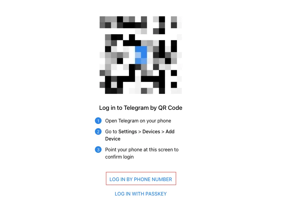 第四张：Telegram Web 登录页面